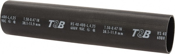 Thomas & Betts - 8" Long, 3:1, Polyolefin Heat Shrink Electrical Tubing - Black - Exact Tooling