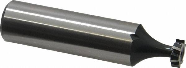 Interstate - 5/16" Diam x 3/32" Face Width, High Speed Steel, 6 Teeth, Shank Connection Woodruff Keyseat Cutter - Uncoated, 2-3/32" OAL x 1/2" Shank, Staggered Teeth, ANSI 302-1/2, Old Standard 207 - Exact Tooling