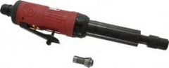 Chicago Pneumatic - 1/4" Collet, Straight Handle, Straight Air Die Grinder - 27,000 RPM, Rear Exhaust, 19 CFM, 0.32 hp, 6.21 bar, 1/4" Inlet - Exact Tooling