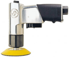 Chicago Pneumatic - 3" Pad Diam, 2,500 RPM, 0.25 hp, Handheld Pneumatic Polisher - 18 CFM, 1/4-20" Spindle Thread, 1/4" Inlet - Exact Tooling