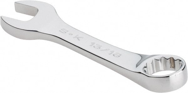 SK - 13/16" 12 Point Offset Combination Wrench - 15° Offset Angle, 6" OAL, Steel, Chrome Finish - Exact Tooling