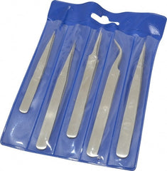 Value Collection - Stainless Steel Tweezer Set - 5 Piece - Exact Tooling
