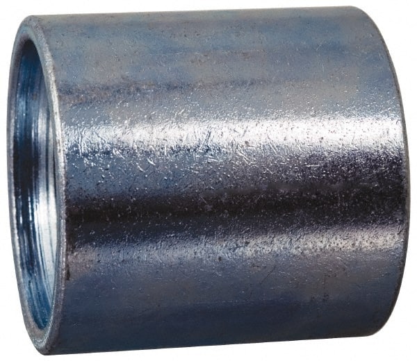Made in USA - Class 150, 2-1/2" Galvanized Pipe Coupling - Threaded, Malleable Iron - Exact Tooling