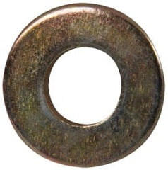 Made in USA - 1/4" Screw, Grade 8 Alloy Steel SAE Flat Washer - 9/32" ID x 5/8" OD, 0.072" Thick, Zinc Yellow Dichromate Finish - Exact Tooling