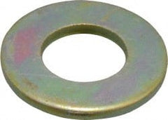 Made in USA - 5/16" Screw, Grade 8 Alloy Steel SAE Flat Washer - 11/32" ID x 11/16" OD, 0.072" Thick, Zinc Yellow Dichromate Finish - Exact Tooling