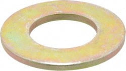 Made in USA - 1" Screw, Grade 8 Alloy Steel SAE Flat Washer - 1-1/16" ID x 2" OD, 0.16" Thick, Zinc Yellow Dichromate Finish - Exact Tooling