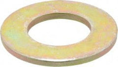 Made in USA - 1" Screw, Grade 8 Alloy Steel SAE Flat Washer - 1-1/16" ID x 2" OD, 0.16" Thick, Zinc Yellow Dichromate Finish - Exact Tooling