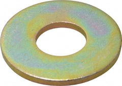 Made in USA - 5/8" Screw, Grade 8 Alloy Steel USS Flat Washer - 0.681" ID x 1.78" OD, 0.16" Thick, Zinc Yellow Dichromate Finish - Exact Tooling