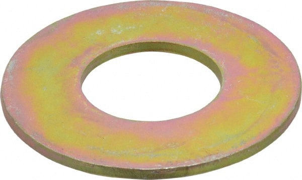 Made in USA - 1-1/4" Screw, Grade 8 Alloy Steel USS Flat Washer - 1.368" ID x 3.03" OD, 0.192" Thick, Zinc Yellow Dichromate Finish - Exact Tooling