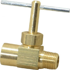 Parker - 1/8" Pipe, Inline Needle Valve - FNPTF x MNPTF Ends, Brass Valve, 150 Max psi - Exact Tooling