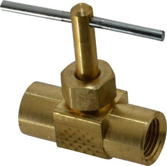 Parker - 1/8" Pipe, Inline Needle Valve - FNPTF x FNPTF Ends, Brass Valve, 150 Max psi - Exact Tooling