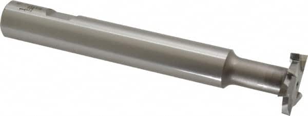 Interstate - 1" Cut Diam, 3/16" Cut Width, 5/8" Shank Diam, 4-15/16" OAL, M42 Cobalt T-Slot Cutter - Staggered Teeth, 8 Teeth - Exact Tooling