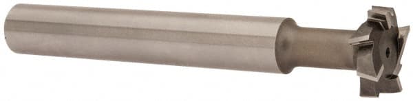 Interstate - 1" Cut Diam, 5/16" Cut Width, 5/8" Shank Diam, 4-15/16" OAL, M42 Cobalt T-Slot Cutter - Staggered Teeth, 8 Teeth - Exact Tooling