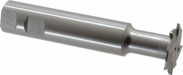 Interstate - 1-1/2" Cut Diam, 1/8" Cut Width, 1" Shank Diam, 5-5/16" OAL, M42 Cobalt T-Slot Cutter - Staggered Teeth, 8 Teeth - Exact Tooling