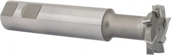 Interstate - 1-1/2" Cut Diam, 5/16" Cut Width, 18mm Neck Diam, 1" Shank Diam, 5-5/16" OAL, M42 Cobalt T-Slot Cutter - Staggered Teeth, 8 Teeth - Exact Tooling