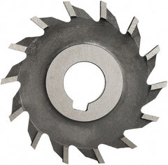 Made in USA - 8" Diam x 3/8" Width of Cut, 34 Teeth, High Speed Steel Side Milling Cutter - Straight Teeth, Uncoated - Exact Tooling