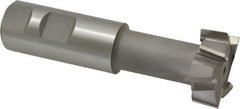 Made in USA - 1-15/32" Cut Diam, 5/8" Cut Width, 25/32" Neck Diam, 1" Shank Diam, 4-7/16" OAL, M42 Cobalt T-Slot Cutter - Uncoated, 3/4" Bolt, 2-15/16" Shank Length, Staggered Teeth, 8 Teeth, Weldon Flat - Exact Tooling
