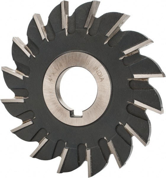 Value Collection - 16 Teeth, 4" Diam x 1/4" Width of Cut, High Speed Steel Side Milling Cutter - Straight Teeth, Uncoated - Exact Tooling