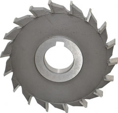 Value Collection - 16 Teeth, 4" Diam x 7/16" Width of Cut, High Speed Steel Side Milling Cutter - Straight Teeth, Uncoated - Exact Tooling