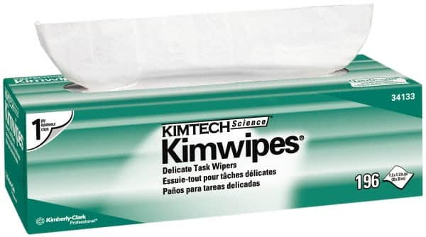 Kimtech - Dry Clean Room/Lab/Critical Task Wipes - Pop-Up, 11-3/4" x 11-3/4" Sheet Size, White - Exact Tooling