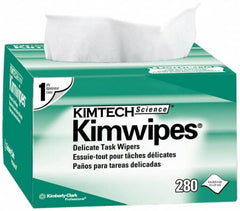 Kimtech - Dry Clean Room/Lab/Critical Task Wipes - Pop-Up, 8-3/8" x 4-3/8" Sheet Size, White - Exact Tooling