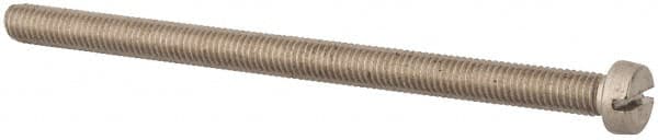 Value Collection - M5x0.80 Metric Coarse, 80mm Length Under Head Slotted Drive Machine Screw - Fillister Head, Grade 316 & A4 Stainless Steel, Uncoated, Without Washer - Exact Tooling