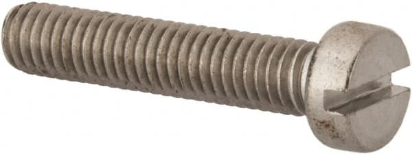 Value Collection - M6x1.00 Metric Coarse, 30mm Length Under Head Slotted Drive Machine Screw - Fillister Head, Grade 316 & A4 Stainless Steel, Uncoated, Without Washer - Exact Tooling