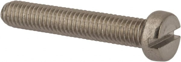 Value Collection - M6x1.00 Metric Coarse, 35mm Length Under Head Slotted Drive Machine Screw - Fillister Head, Grade 316 & A4 Stainless Steel, Uncoated, Without Washer - Exact Tooling