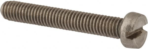 Value Collection - M6x1.00 Metric Coarse, 40mm Length Under Head Slotted Drive Machine Screw - Fillister Head, Grade 316 & A4 Stainless Steel, Uncoated, Without Washer - Exact Tooling