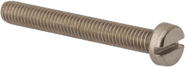 Value Collection - M6x1.00 Metric Coarse, 45mm Length Under Head Slotted Drive Machine Screw - Fillister Head, Grade 316 & A4 Stainless Steel, Uncoated, Without Washer - Exact Tooling