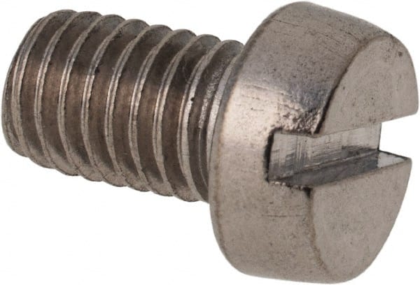 Value Collection - M8x1.25 Metric Coarse, 12mm Length Under Head Slotted Drive Machine Screw - Fillister Head, Grade 316 & A4 Stainless Steel, Uncoated, Without Washer - Exact Tooling