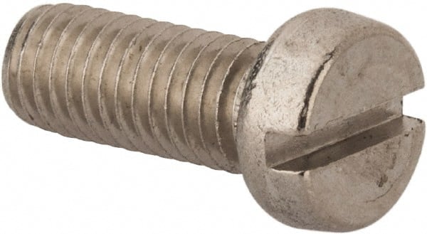 Value Collection - M8x1.25 Metric Coarse, 20mm Length Under Head Slotted Drive Machine Screw - Fillister Head, Grade 316 & A4 Stainless Steel, Uncoated, Without Washer - Exact Tooling