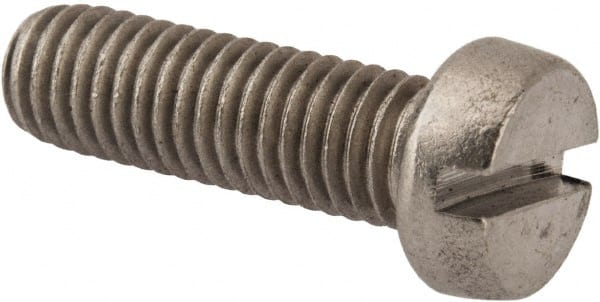 Value Collection - M8x1.25 Metric Coarse, 25mm Length Under Head Slotted Drive Machine Screw - Fillister Head, Grade 316 & A4 Stainless Steel, Uncoated, Without Washer - Exact Tooling