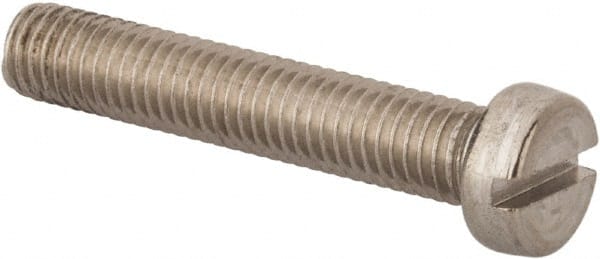 Value Collection - M8x1.25 Metric Coarse, 45mm Length Under Head Slotted Drive Machine Screw - Fillister Head, Grade 316 & A4 Stainless Steel, Uncoated, Without Washer - Exact Tooling