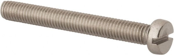 Value Collection - M8x1.25 Metric Coarse, 65mm Length Under Head Slotted Drive Machine Screw - Fillister Head, Grade 316 & A4 Stainless Steel, Uncoated, Without Washer - Exact Tooling