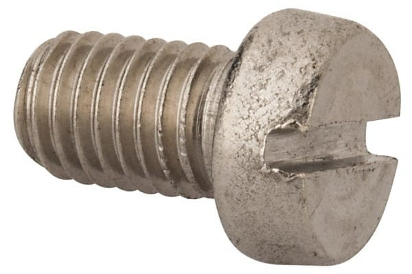 Value Collection - M10x1.50 Metric Coarse, 16mm Length Under Head Slotted Drive Machine Screw - Fillister Head, Grade 316 & A4 Stainless Steel, Uncoated, Without Washer - Exact Tooling