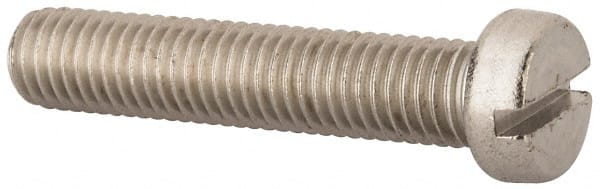 Value Collection - M10x1.50 Metric Coarse, 50mm Length Under Head Slotted Drive Machine Screw - Fillister Head, Grade 316 & A4 Stainless Steel, Uncoated, Without Washer - Exact Tooling