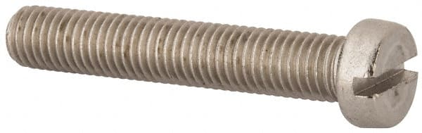Value Collection - M10x1.50 Metric Coarse, 60mm Length Under Head Slotted Drive Machine Screw - Fillister Head, Grade 316 & A4 Stainless Steel, Uncoated, Without Washer - Exact Tooling