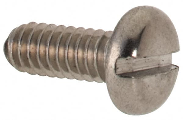 Value Collection - M2x0.40 Metric Coarse, 5mm Length Under Head Slotted Drive Machine Screw - Pan Head, Grade 316 & A4 Stainless Steel, Uncoated, Without Washer - Exact Tooling