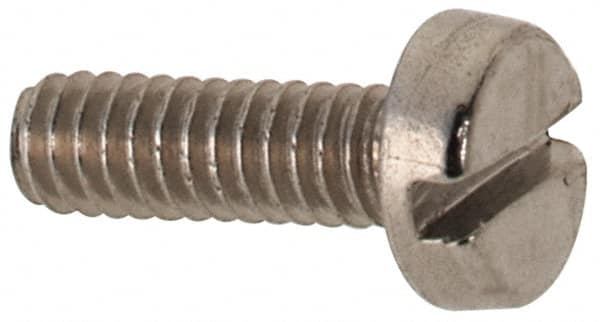 Value Collection - M2x0.40 Metric Coarse, 6mm Length Under Head Slotted Drive Machine Screw - Pan Head, Grade 316 & A4 Stainless Steel, Uncoated, Without Washer - Exact Tooling