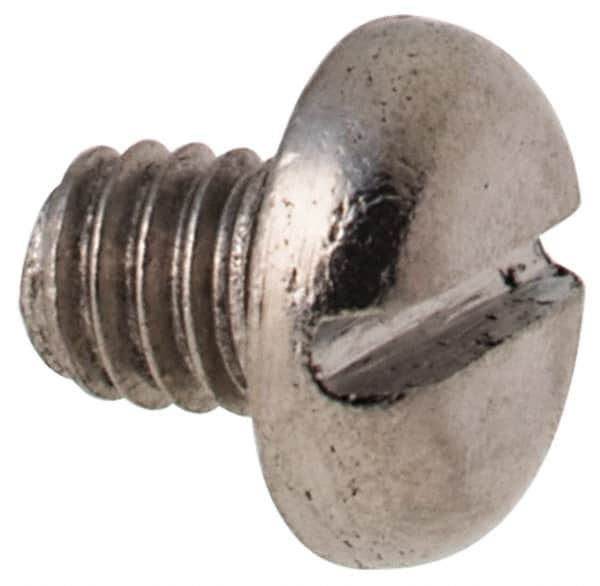 Value Collection - M2.5x0.45 Metric Coarse, 4mm Length Under Head Slotted Drive Machine Screw - Pan Head, Grade 316 & A4 Stainless Steel, Uncoated, Without Washer - Exact Tooling