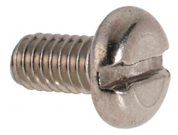 Value Collection - M2.5x0.45 Metric Coarse, 5mm Length Under Head Slotted Drive Machine Screw - Pan Head, Grade 316 & A4 Stainless Steel, Uncoated, Without Washer - Exact Tooling
