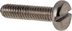 Value Collection - M2.5x0.45 Metric Coarse, 10mm Length Under Head Slotted Drive Machine Screw - Pan Head, Grade 316 & A4 Stainless Steel, Uncoated, Without Washer - Exact Tooling