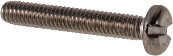 Value Collection - M2.5x0.45 Metric Coarse, 16mm Length Under Head Slotted Drive Machine Screw - Pan Head, Grade 316 & A4 Stainless Steel, Uncoated, Without Washer - Exact Tooling