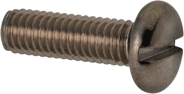 Value Collection - M3x0.50 Metric Coarse, 10mm Length Under Head Slotted Drive Machine Screw - Pan Head, Grade 316 & A4 Stainless Steel, Uncoated, Without Washer - Exact Tooling