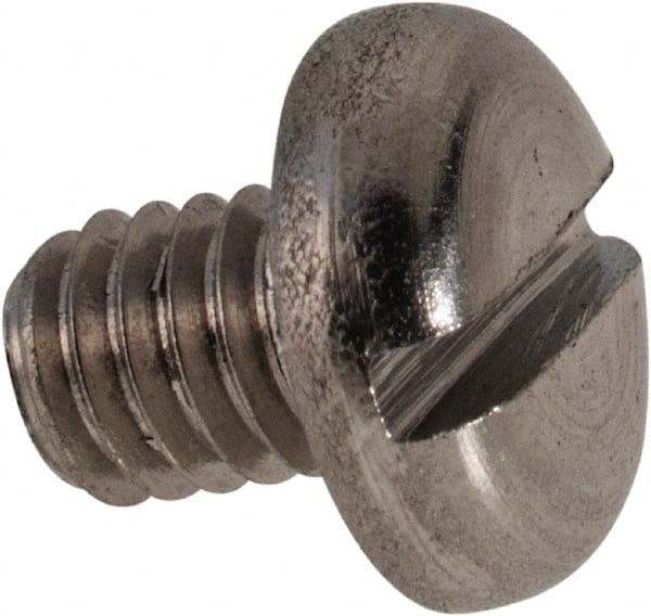 Value Collection - M4x0.70 Metric Coarse, 5mm Length Under Head Slotted Drive Machine Screw - Pan Head, Grade 316 & A4 Stainless Steel, Uncoated, Without Washer - Exact Tooling