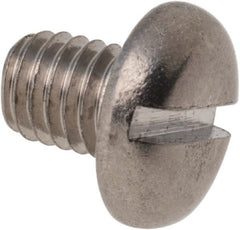 Value Collection - M5x0.80 Metric Coarse, 6mm Length Under Head Slotted Drive Machine Screw - Pan Head, Grade 316 & A4 Stainless Steel, Uncoated, Without Washer - Exact Tooling