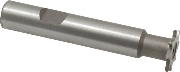 Whitney Tool Co. - 1/32" Radius, 1/16" Circle Diam, 3/4" Cutter Diam, Shank Connection, Convex Radius Cutter - 1/2" Shank Diam, 3" OAL, High Speed Steel, Uncoated, Profile Ground, 8 Teeth, Weldon Flat - Exact Tooling