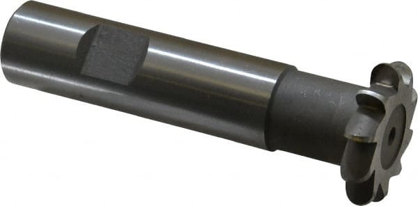 Whitney Tool Co. - 1/8" Radius, 1/4" Circle Diam, 1-1/4" Cutter Diam, Shank Connection, Convex Radius Cutter - 3/4" Shank Diam, 3-1/2" OAL, High Speed Steel, Uncoated, Profile Ground, 10 Teeth, Weldon Flat - Exact Tooling