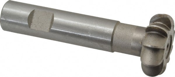 Whitney Tool Co. - 1/4" Radius, 1/2" Circle Diam, 1-1/2" Cutter Diam, Shank Connection, Convex Radius Cutter - 3/4" Shank Diam, 4" OAL, High Speed Steel, Uncoated, Profile Ground, 10 Teeth, Weldon Flat - Exact Tooling